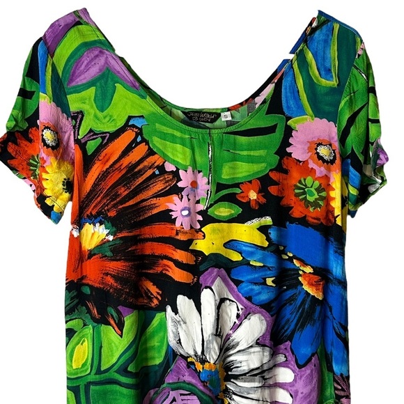 Jams World Hattie Flower Vibes 50 Years‎ Dress Size Small 100% Rayon Hawaii - Picture 2 of 12